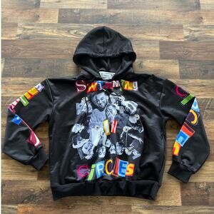 Disrupting Nirvana Large Black Hoodie Swimming in Circles